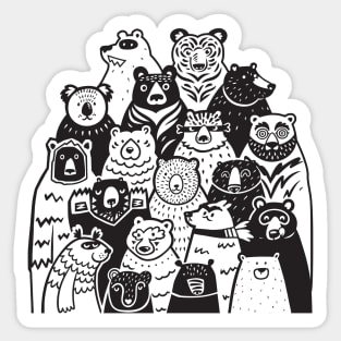 Black and White Bears Sticker